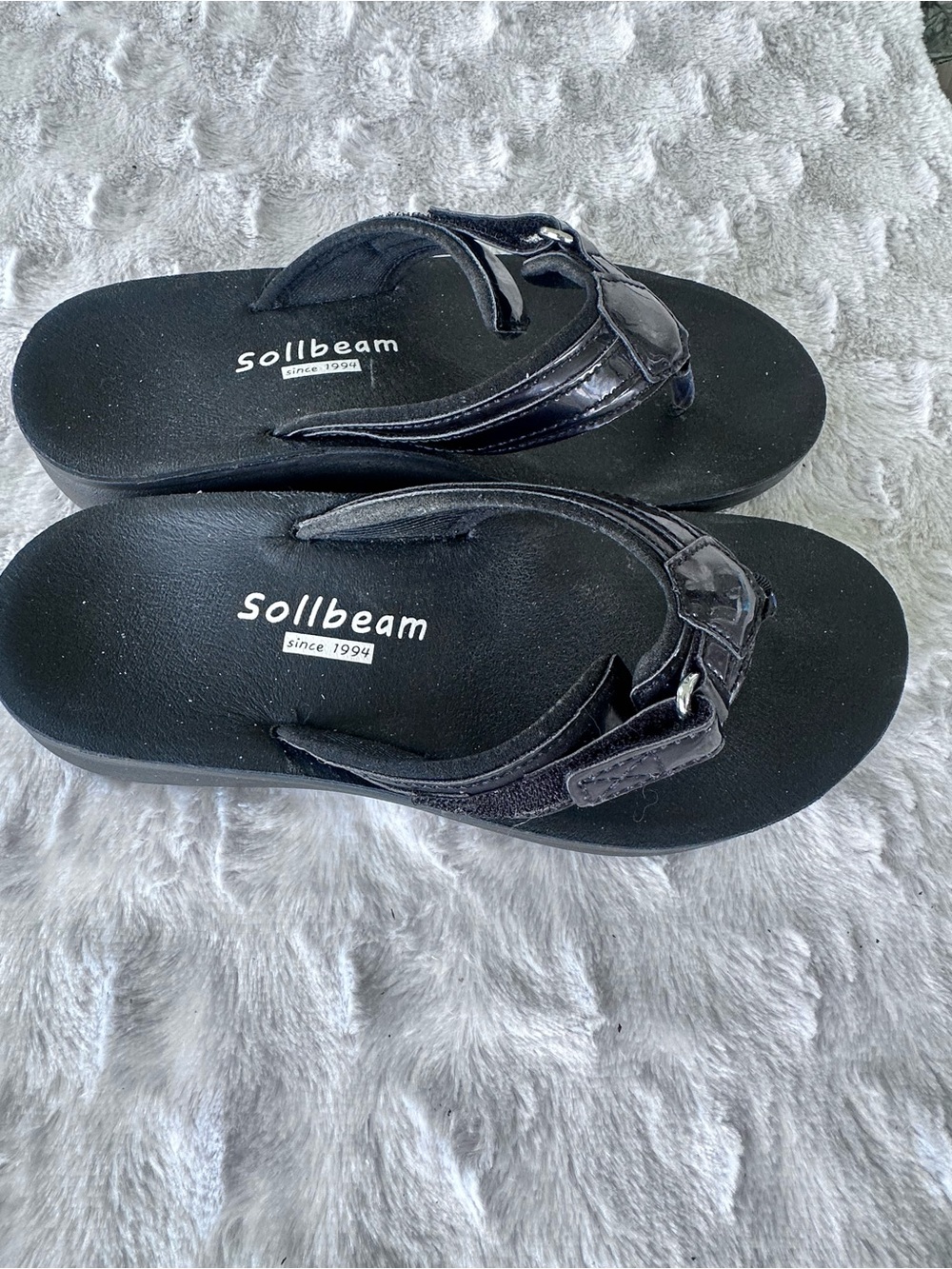 Sollbeam women's black orthotic flip flop arch support - Picture 2 of 7